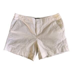 Lauren Ralph Lauren White Pique Cotton Shorts 4P Petite Tailored Preppy
